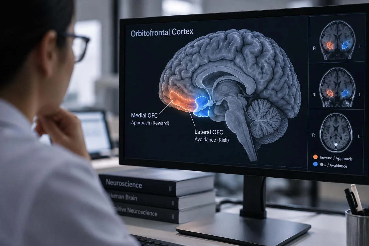 Gambar utama: Dua Wilayah Orbitofrontal Cortex Menunjukkan Sinyal Berlawanan Saat Manusia Memilih